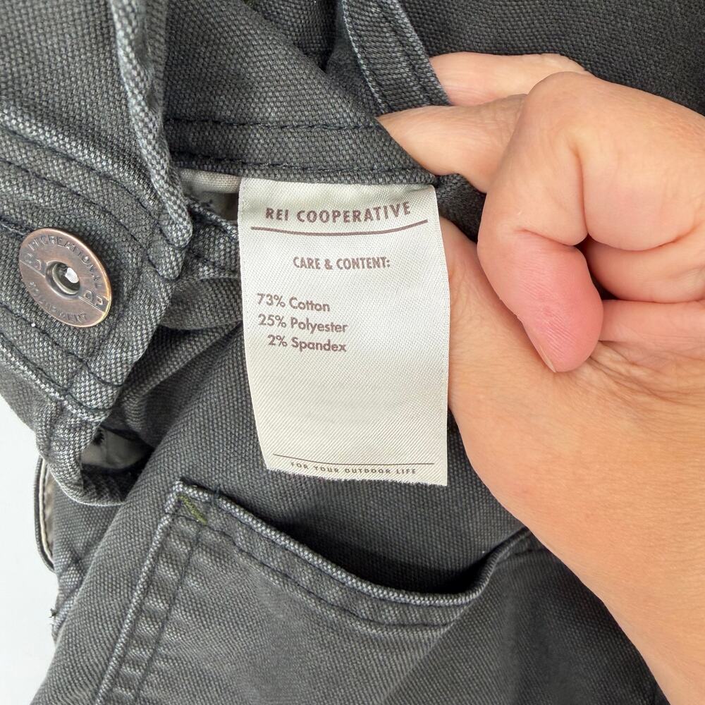 REI Co-op Trailsmith Workwear Overalls Double Knee Green Gray Women's 8 - Picture 9 of 10